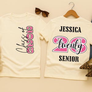 Personalisiertes Senior 2026 Shirt - Klasse von 2026 Shirt - Comfort Farben Abschluss 2026 Shirt - Benutzerdefinierter Name Abschlussgeschenk für die Abschlussfeier