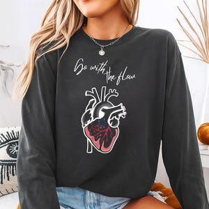 Retro Go with the Flow Nurse Shirt -CVICU Nurse Gift For Women - Nurse Appreciation Gift -Cardiac Nurse Tshirt