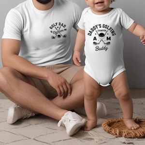 Custom Dad and Baby Golf Shirt -Matching Dad Baby Outfit -Fathers Day T-Shirt -Gift for Dad -First Fathers Day Gifts