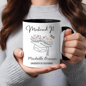Personalized Graduation Mug - Mastered It 2025 Coffee Mug - Masters Degree Gift - Graduation Gift For Her - MBA Gift Mug