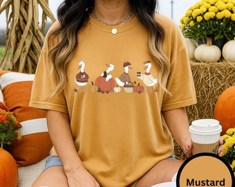Goose Fall Comfort Colors Shirt -Autumn Cozy Silly Goose Tshirt -Fall Vibes Thanksgiving Shirt -Coffee Pumpkin Women's Unisex Top