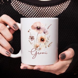 Personalized Boho Wildflowers Coffee Mug For Nature Lover - 11oz 15oz Ceramic Coffee Mug - Floral Tea Cup -Gift For Her