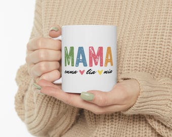 Custom Mama Mug With Kids Names - Personalized Mom Coffee Mug with Names - Mothers Day Gifts  - Mommy Coffee Mug - Custom Gift For Mom