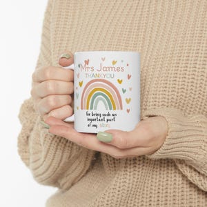 Personalized Thank You Teacher Mug -Custom Name Coffee Mug -Gift for Teacher Appreciation -End of Year Gifts
