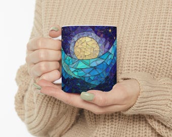 Stained Glass Art Galaxy Mug -11oz 15oz Keramikkaffeetasse -Celestial Teetasse für Weltraumliebhaber