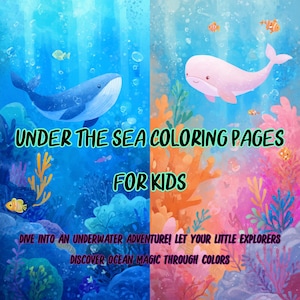 Under the Sea Coloring Pages for Kids | Ocean Animals Digital Download | Printable Activity Book | Instant PDF Sea Life
