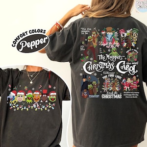 2-sided The Muppets Christmas Carol shirt Christmas Lights, Gonzo and Rizzo Miss Piggy Scrooge Kermit Fozzie Bear, Disneyland Christmas Tee