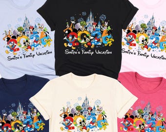 Camiseta personalizada de viaje a Disney 2026, camiseta a juego para viajes familiares, camiseta de Mickey y sus amigos de WDW Disneyworld, camisetas de vacaciones familiares