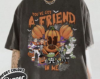 Camiseta de calabaza de Halloween de Toy Story de Disney, camiseta de esqueleto de Toy Story, tienes un amigo en mí, camiseta de Toy Story Land de Halloween, regalo de Halloween