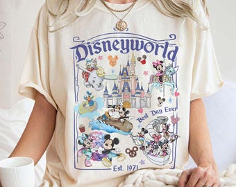 Camiseta vintage Walt Disney Disneyworld Est 1971, camiseta Disneyworld, camiseta Disney Family Vacation 2025, camiseta Disney Trip, camiseta Disney Group