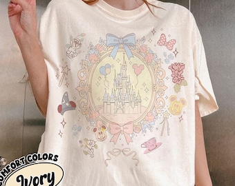 Disney Coquette Bows Magical Castle Shirt, Happiest Place Shirt, Disney Princess Castle Shirt, Magic Kingdom Girly Disney Girl Trip Shirt