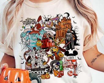 Retro Disney Hollywood Studios Halloween Shirt, Mickey & Friends Turm des Schreckens T-Shirt, Toy Story Star Wars Halloween Familienausflug 2025