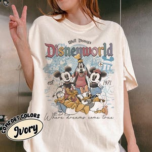 Vintage Walt Disney Disneyworld Est 1971 Shirt, Mickey and Friends, Disney Family Vacation 2025 Shirt, Disney Trip Tee, Disney Group Shirt