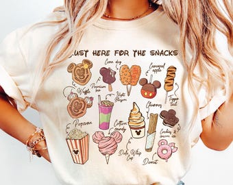 Just Here For The Snacks Shirt, Mickey And Friends T-Shirt, Disney Snacks Sweater, WDW Family Trip Tee, Disney Food Shirt, Disney Vacay Mode