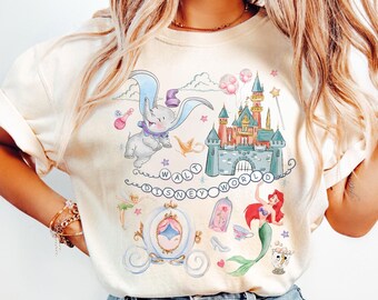 Coquette shirt Disney prinses kasteel, shirt Walt Disneyworld kasteel, Ariel Cinderella Belle Tinkerbell, shirt Magic Kingdom, Disney Trip