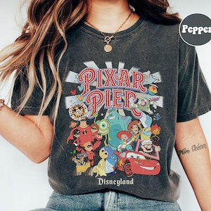 Vintage Pixar Pier Disneyland Shirt, Disneyland Pixar Fest 2025 Shirt, Meet me at Pixar Pier Disney Pixar Characters, Disneyland Trip Shirt