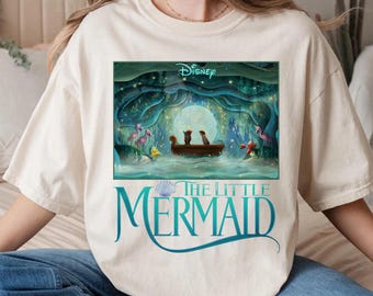 Den lilla sjöjungfrun Comfort Colors®-skjorta, Lilla sjöjungfrun Ariel-skjorta för dam, Ariel sjöjungfruskjorta, Disney Ariel-skjorta, Disney prinsessskjorta