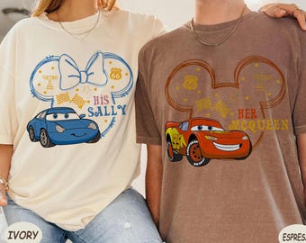 McQueen & Sally Love Shirt, His Sally and Her McQueen Couple T-shirt, Disney Valentine Sweatshirt, Disneyland Honeymoon Vacation Hoodie