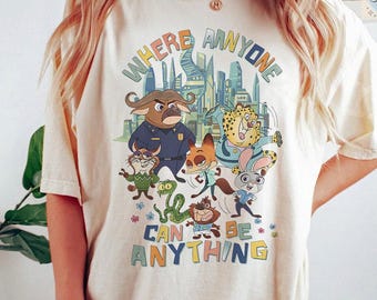 Disney Zootopia 2 Film 2025 Charakter Gruppe Shirt, Judy Hopps Nick Wilde Geburtstag T-Shirt, Disneyland Geburtstag Familie Passende Reise T-Shirt