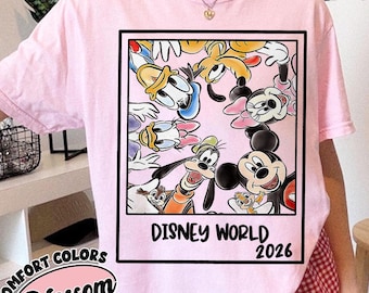 Retro Disneyworld 2026 Shirt, Retro Walt Disney Shirt, Disneyworld Matching Shirt, Disney Vacation Matching Shirt, Mickey And Friends Shirt