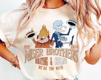 Sudadera de los Miser Brothers con calefacción y refrigeración, camiseta Snow Miser & Heat Miser, camisetas para fans de los Miser Brothers, regalo de Navidad para los Miser Brothers.