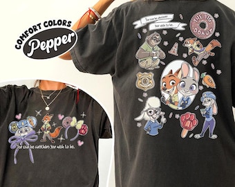 Camiseta de personajes de Zootopia de Disney, camiseta de Judy Hopps y Nick Wilde, camiseta de amigos de Zootopia, camiseta de Zootopia de Disney, camiseta de vacaciones de Disney