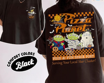 Camiseta de Halloween de Pizza Planet, camiseta de Toy Story Alien de Disney, camiseta de fiesta de Halloween de Mickey no tan aterrador, camiseta de viaje familiar de Halloween a Disneyland