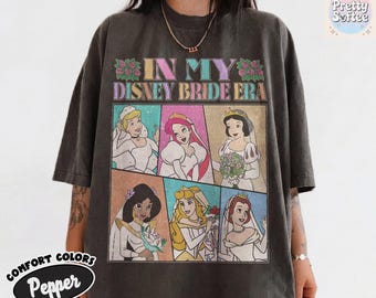 Retro In My Disney Bride Era Shirt, Disney Princesses Wedding Shirt, Disney Bachelorette Party Tee, Princess Bridal Shirt, Bride Squad Shirt