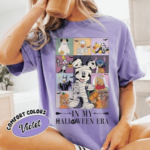 Vintage Disney In My Halloween Era Comfort Colors Shirt, Mickey & Friends Halloween Skeleton Mummy Halloween Shirt, Not So Scary Party 2025