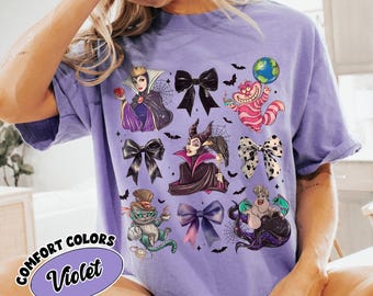 Disney Villains Coquette Halloween-shirt, Disney Evil Friends 2025, Maleficent Evil Queen Ursula Cruella-shirt, Disneyland Girls Trip-shirt