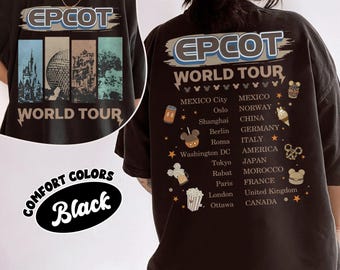 Vintage Epcot World Tour Comfort Color Shirt, Drink & Snack Around The World Shirt, Disney World Shirt, Disney Vacation Shirt, WDW Shirt