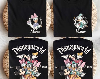 Camiseta personalizada de Disneyworld, camiseta de viaje familiar de Disney, camiseta de todos los personajes de Disney, camiseta de Mickey y sus amigos, camiseta a juego de Disney, camiseta de grupo de Disney