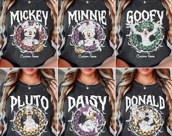 Disney Characters Checkered Halloween Shirt, Mickey and Friends Halloween Shirt, Mickey's Not So Scary Halloween Party, Disney family shirts
