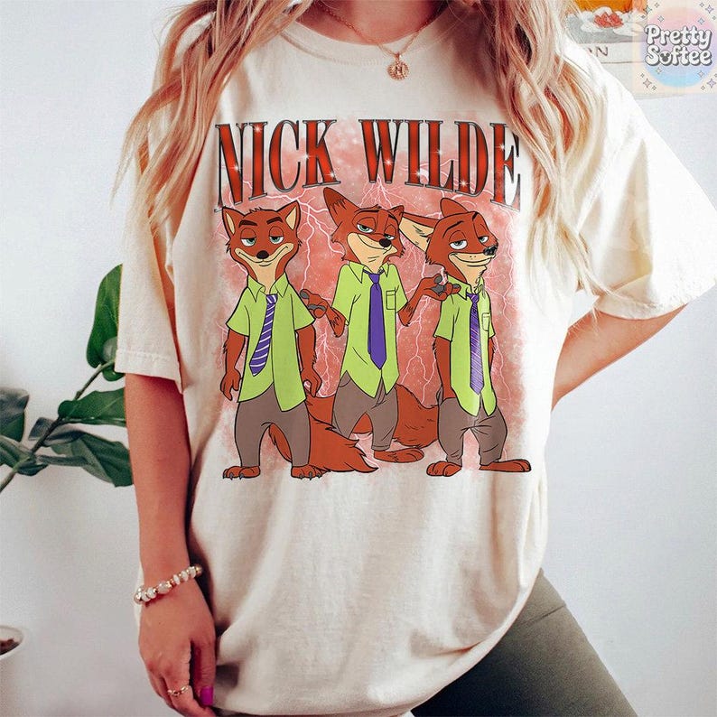 Disney Zootropolis Nick Wilde-tröja, Judy Hopps och Nick Wilde-tröja, Zootropolis 2 2025, Disneyland-familjeresa 2025, Flash-tröja, Chief Bogo bild 3