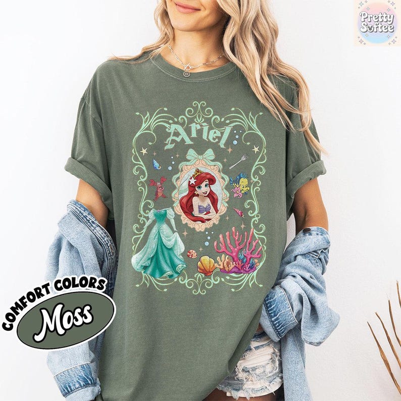 Maglietta vintage con fiocco Coquette Disney Princess, Belle Ariel Elsa Cenerentola, maglietta del castello magico del Magic Kingdom, regalo per un viaggio tra ragazze Disney Walt Disney immagine 6
