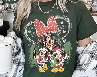 Mickey Minnie Christmas Shirt, Mickey's Very Merry Christmas Party Shirt, Disney Couple Christmas Sweater, Disneyland Castle Tee