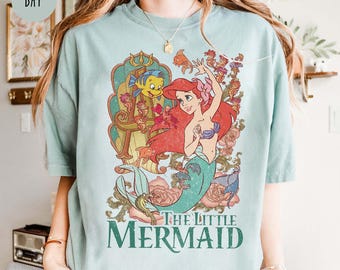 Vintage Little Mermaid Comfort Colors Shirt, Little Mermaid Ariel Shirt, Ariel Shirt, Princess Shirts, Gifts for Her, Disney Princess Shirts
