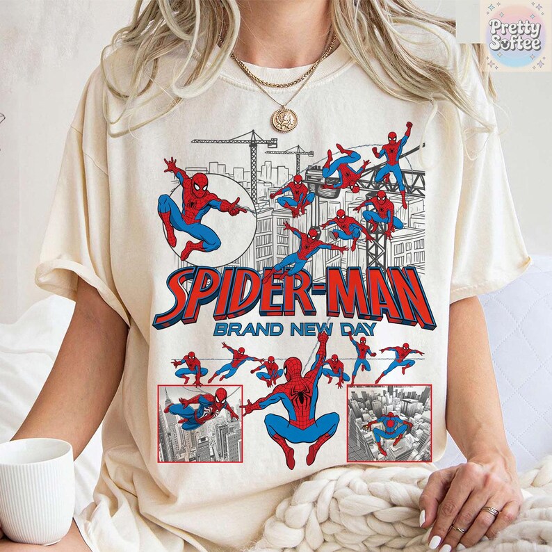 Vintage Spider-Man Brand New Day T-shirt: Spiderman Marvel T-shirt, Tom Holland Spidey T-shirt, MCU Avengers Spiderman T-shirt, Brand New Day T-shirt bild 3