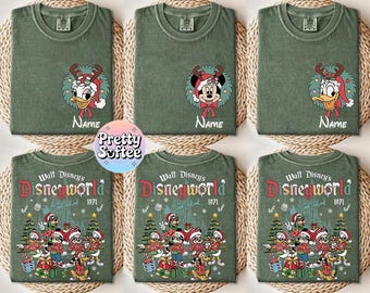 Custom Disneyworld Christmas Trip Family Shirts, Matching Mickey and Friends Xmas Group Tees, Christmas Party, Personalized Holiday Gifts