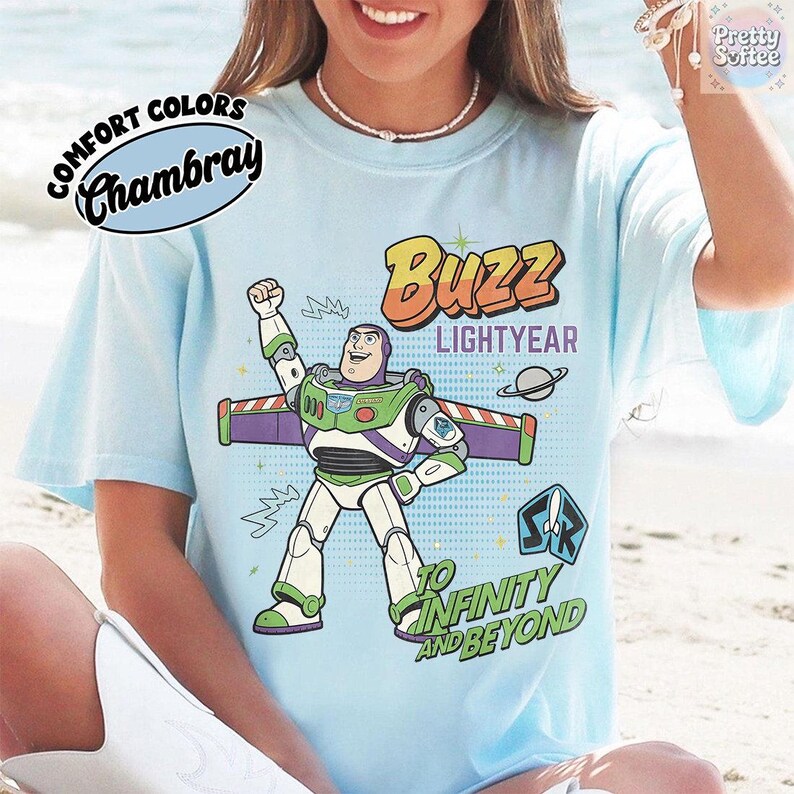 Retro Buzz Lightyear To Infinity And Beyond Shirt, Toy Story Pixar Disney Tee, Space Ranger Shirt, Disneyland Family Trip Matching image 5