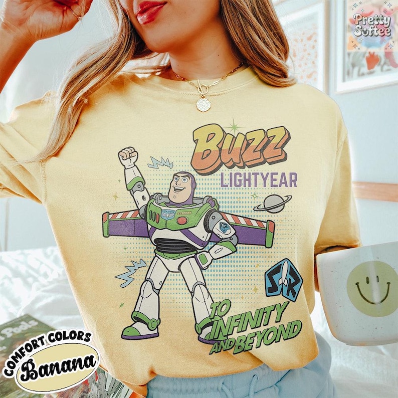 Retro Buzz Lightyear To Infinity And Beyond Shirt, Toy Story Pixar Disney Tee, Space Ranger Shirt, Disneyland Family Trip Matching image 8