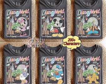Custom Retro Walt Disney World Shirt, Custom Name Disney World 2026 Shirt, Mickey And Friends Shirt, Personalized Disney Matching Tee