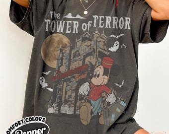 Retro Disney Tower of Terror Shirt, Vintage Mickey Hollywood Tower Hotel Tee, Twilight Zone Disney Ride T-Shirt, Disney Vacation Trip Shirts