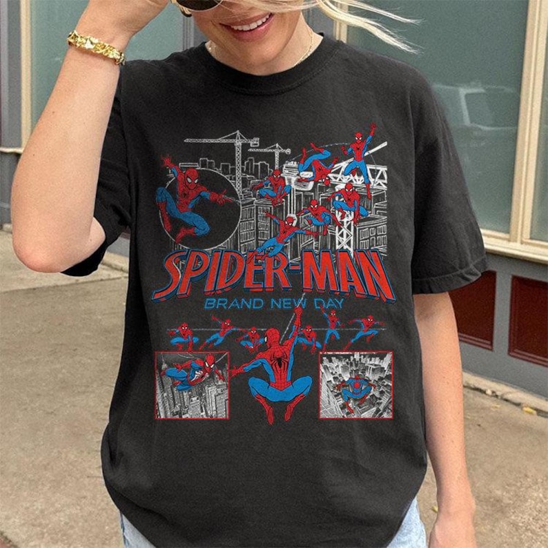 Vintage Spider-Man Brand New Day T-shirt: Spiderman Marvel T-shirt, Tom Holland Spidey T-shirt, MCU Avengers Spiderman T-shirt, Brand New Day T-shirt bild 1