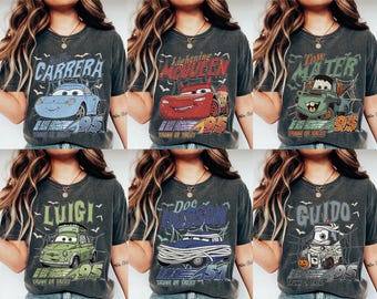 Retro Cars Movie Characters Halloween Shirt, Cars Movie Halloween Shirt, Disney Halloween Shirt, Halloween Party Shirt,Disney Halloween Trip
