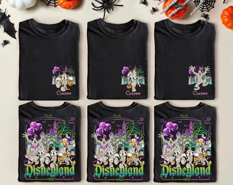 Aangepaste Disneyland Halloween-skeletshirt met alle personages, Disney-skeletshirts, Halloween-groepsshirts, bijpassend Halloween-shirt 2025