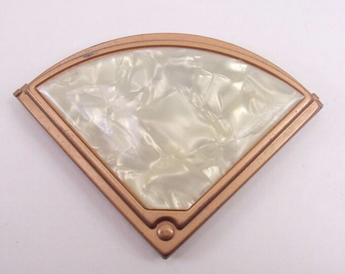 Compact Mirror Fan Shaped Vintage Etsy