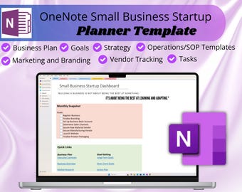 OneNote Small Business Startup Planner Template (Digital Download)
