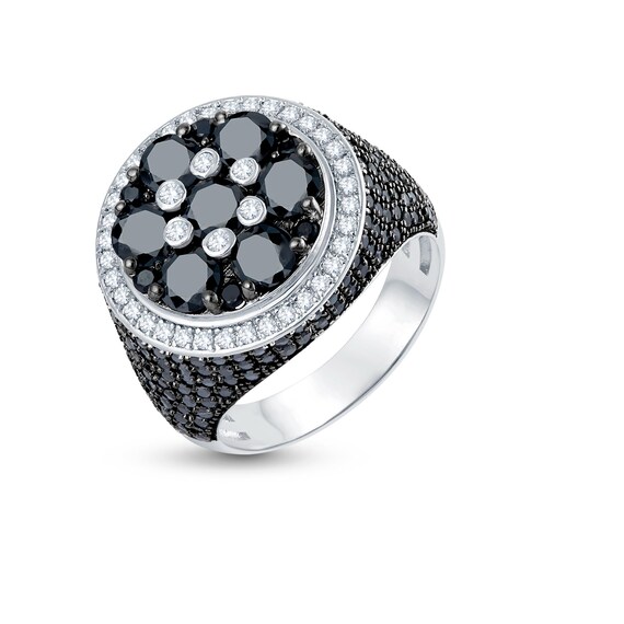 925スターリングシルバー ブラック ホワイト ダイヤモンド 7.5インチ ブレスレット ナイト ラブ ファインジュエリー 女性へのギフトに 7.5 inches スターリ 4.00 カラット ラウンドシェイプ ブラック \u0026 ホワイト ダイヤモンド