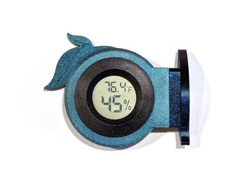 Mini bloco digital redondo de temperatura e umidade, ímã para lagartixas, lagartos e répteis de estimação - Lush Terrários